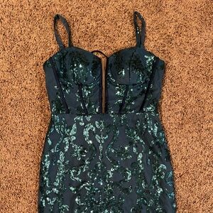EUC Short Homecoming Dresses,Sparkly Mini, V-neck, Sparkly Gown NWT Teal size 4